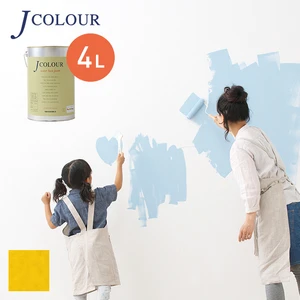 壁紙の上から塗れる人にやさしい水性ペイント J COLOUR（Jカラー） 4L サフランイエロー Vl-4d
