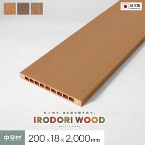 人工木 再生木材 IRODORI WOOD いろどりウッド 200×18 （中空材） L=2000