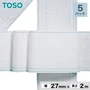 TOSO カーテンDIY用品 プリーツテープ 幅27mm 長さ2m（1mカーテン用）×5パック