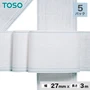 TOSO カーテンDIY用品 プリーツテープ 幅27mm 長さ3m（1～1.5mカーテン用）×5パック
