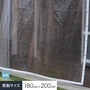 【耐候】 ビニールカーテン 透明 糸入り 厚0.30mm HE-5530-A 既製サイズ 約180cm×200cm